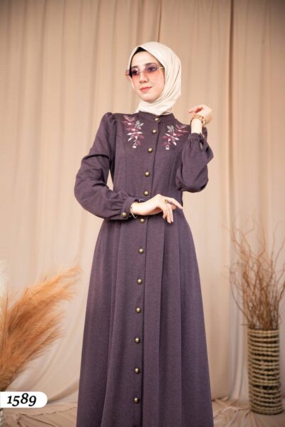 جلباب شتوي ثقيل مع حزام