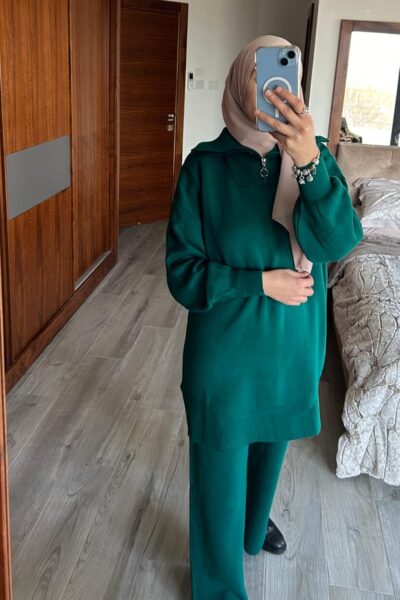 طقم شتوي صوف سادة (ون سايز)