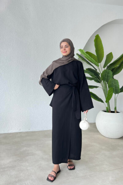 طقم صيفي تنورة مميز أسود