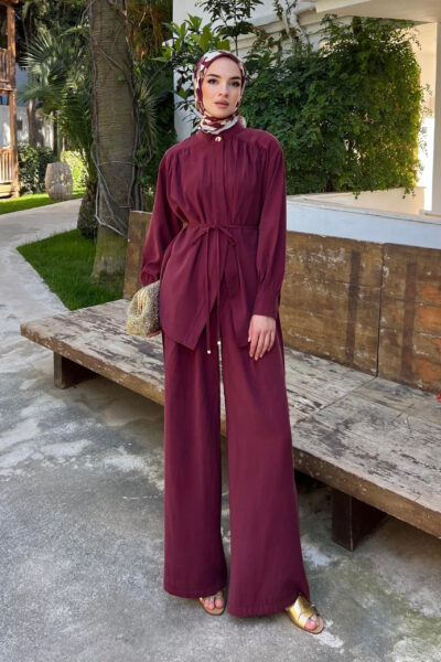 طقم صيفي بينيتو مع رباط بوردو