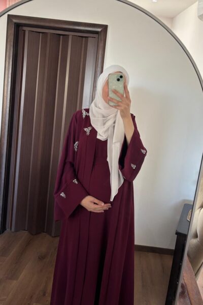 عباية قطعتين ستراس فراشة توتي