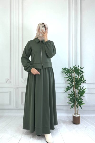 طقم تنورة سكوبا - أناقة عصرية بقماش مريح | زيتي