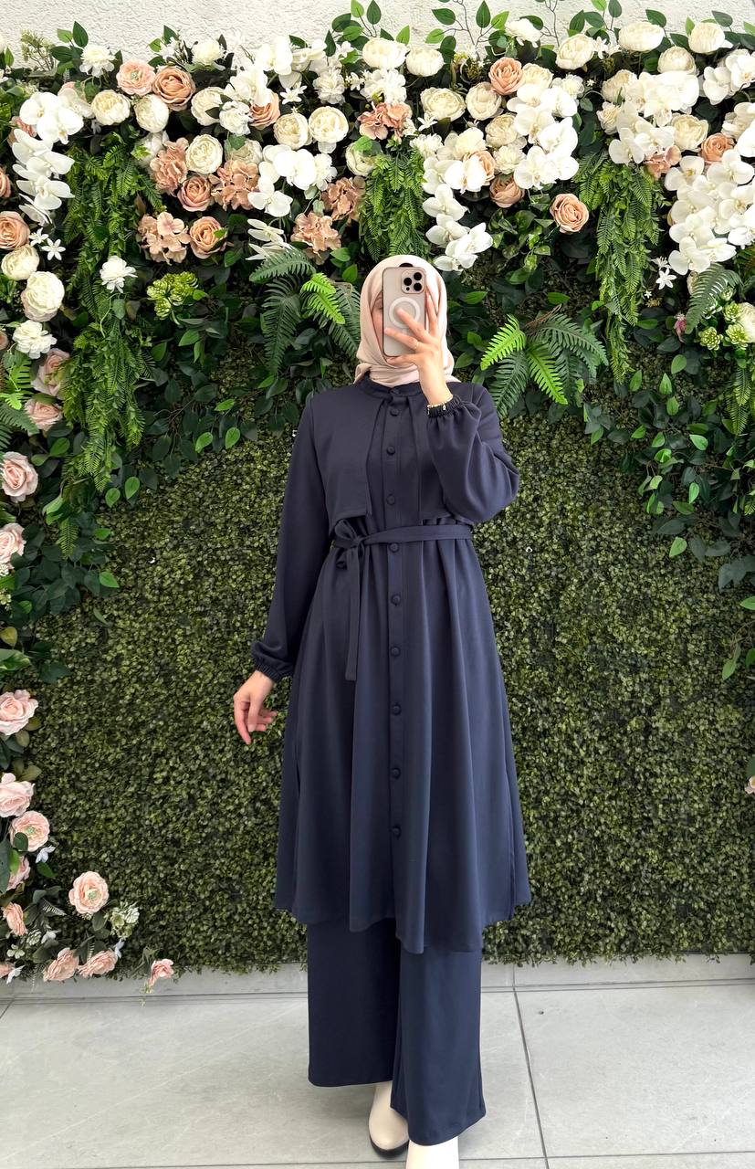 طقم أويشو أنيق قميص طويل وربطة | سكني