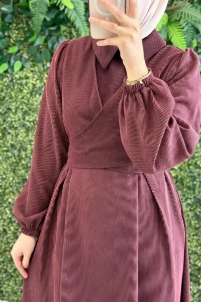 فستان همسة – فستان طويل بتصميم أنيق | بوردو