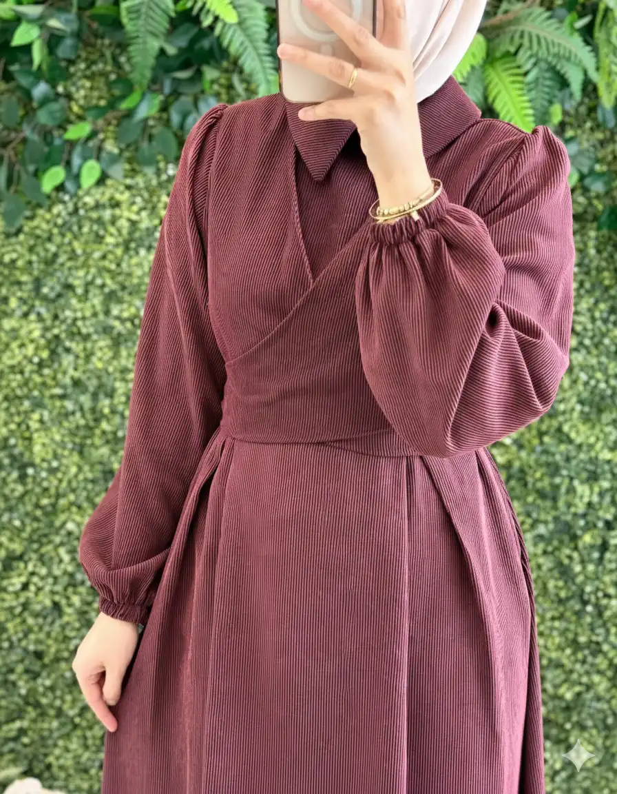 فستان همسة – فستان طويل بتصميم أنيق | بوردو