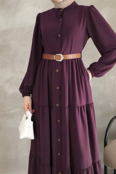 فستان لين مع حزام | نهدي