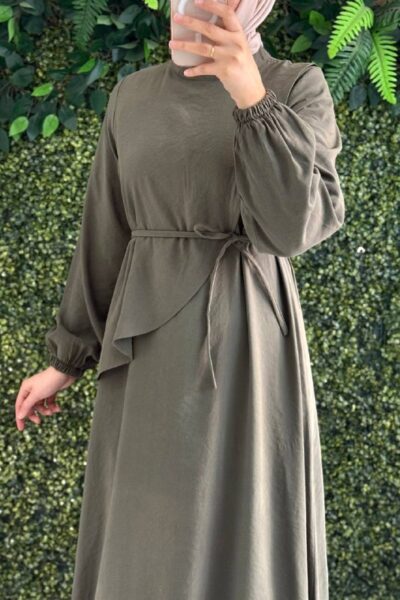 فستان توليب مع ربطة | زيتي