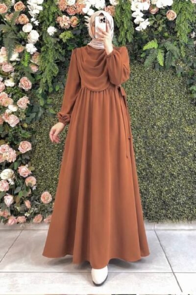 فستان نرجس بتصميم محتشم وراقي | قرميدي فاتح