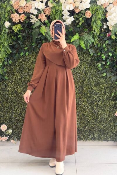 فستان ميس بتصميم محتشم ومميز | بني