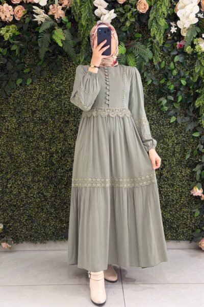 فستان جود صيفي بلمسة دانتيل فاخرة | أخضر منت