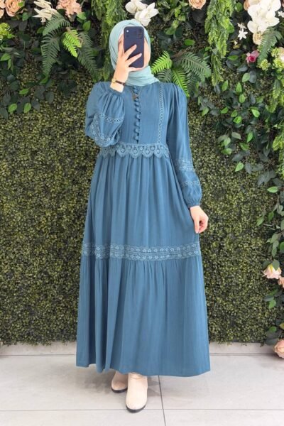 فستان جود صيفي بلمسة دانتيل فاخرة | تركواز