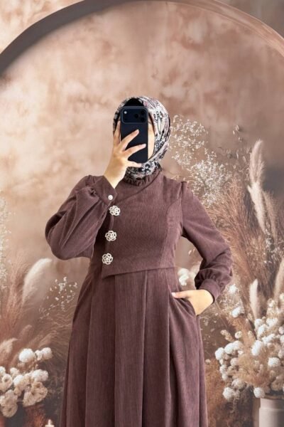فستان شذى | بني